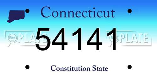 54141 Connecticut License Plate