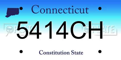5414CH Connecticut License Plate