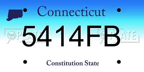 5414FB Connecticut License Plate
