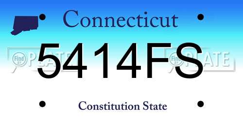 5414FS Connecticut License Plate