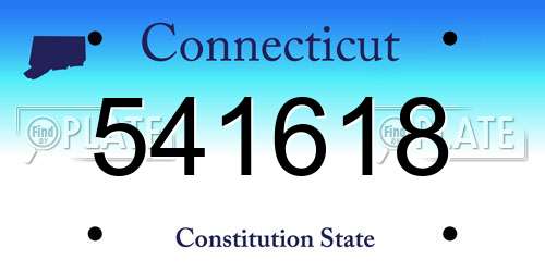 541618 Connecticut License Plate