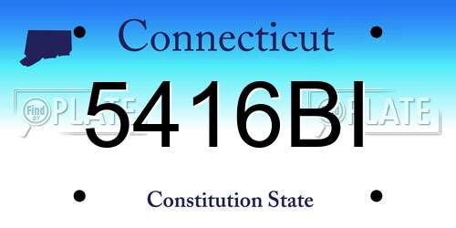 5416BI Connecticut License Plate