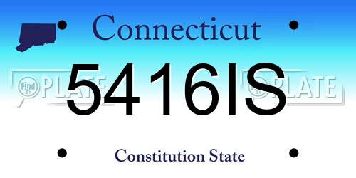 5416IS Connecticut License Plate
