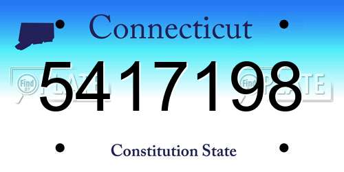 5417198 Connecticut License Plate