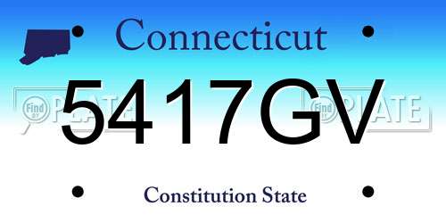 5417GV Connecticut License Plate