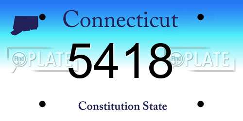 5418 Connecticut License Plate