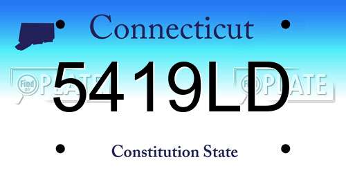 5419LD Connecticut License Plate