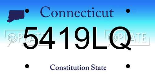 5419LQ Connecticut License Plate