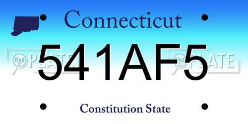 541AF5 Connecticut License Plate