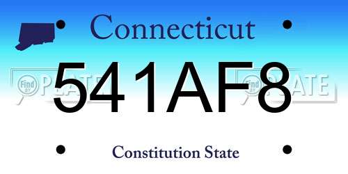 541AF8 Connecticut License Plate