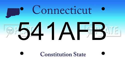 541AFB Connecticut License Plate