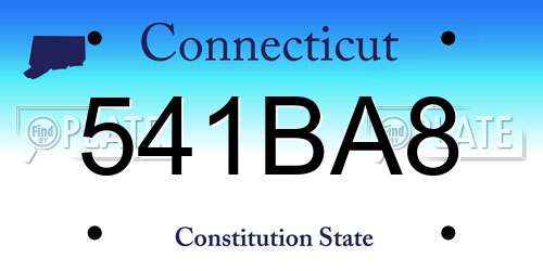541BA8 Connecticut License Plate