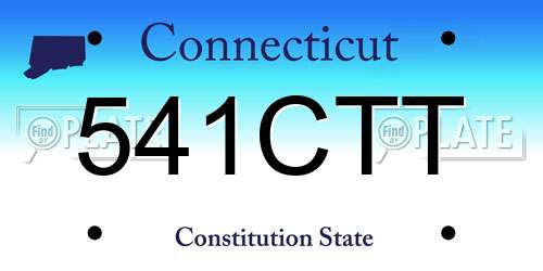 541CTT Connecticut License Plate