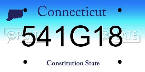541G18 Connecticut License Plate