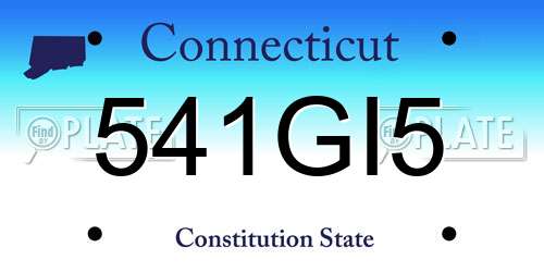 541GI5 Connecticut License Plate