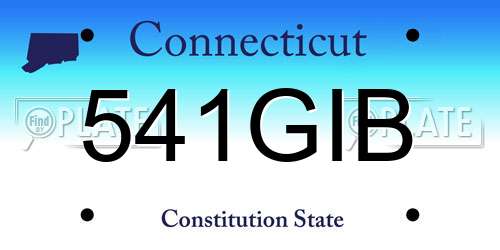 541GIB Connecticut License Plate