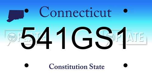 541GS1 Connecticut License Plate