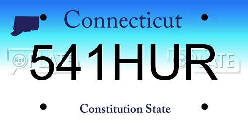 541HUR Connecticut License Plate