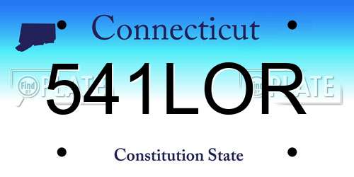 541LOR Connecticut License Plate