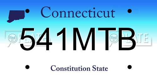 541MTB Connecticut License Plate