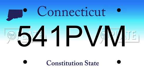 541PVM Connecticut License Plate