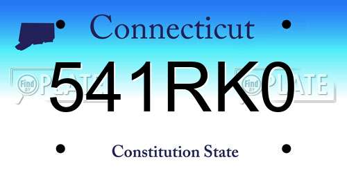 541RK0 Connecticut License Plate