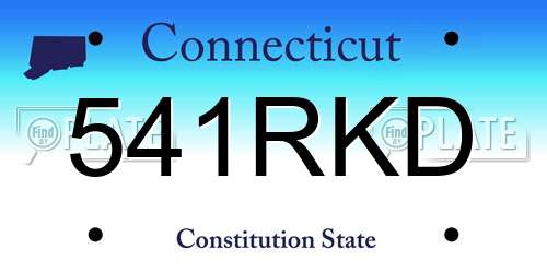 541RKD Connecticut License Plate