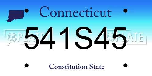 541S45 Connecticut License Plate