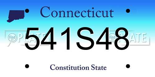 541S48 Connecticut License Plate