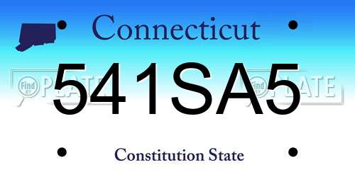 541SA5 Connecticut License Plate