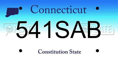 541SAB Connecticut License Plate