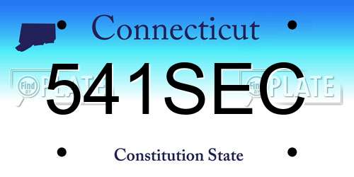 541SEC Connecticut License Plate