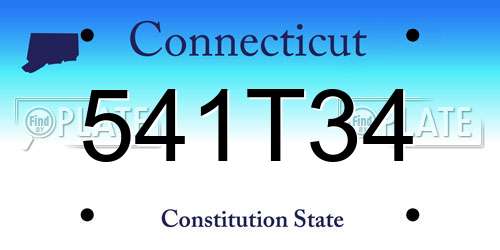 541T34 Connecticut License Plate