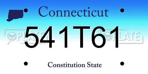 541T61 Connecticut License Plate