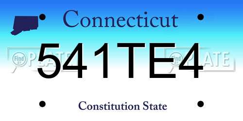 541TE4 Connecticut License Plate