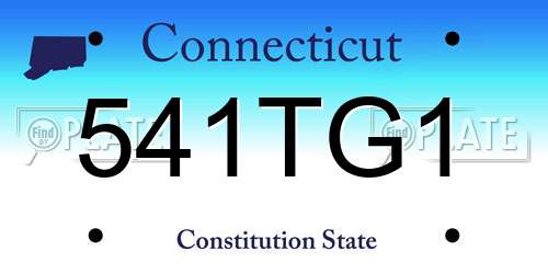 541TG1 Connecticut License Plate