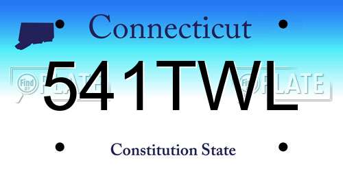 541TWL Connecticut License Plate