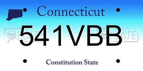 541VBB Connecticut License Plate