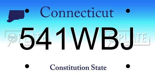 541WBJ Connecticut License Plate