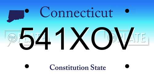 541XOV Connecticut License Plate