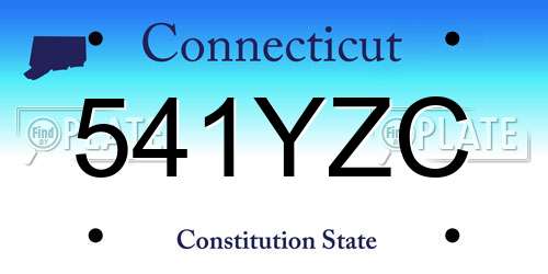 541YZC Connecticut License Plate