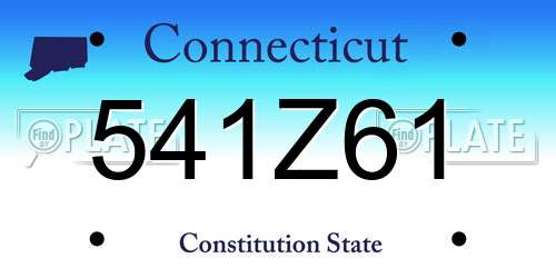 541Z61 Connecticut License Plate