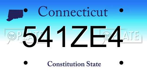 541ZE4 Connecticut License Plate