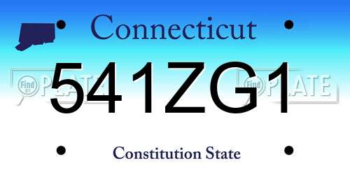 541ZG1 Connecticut License Plate