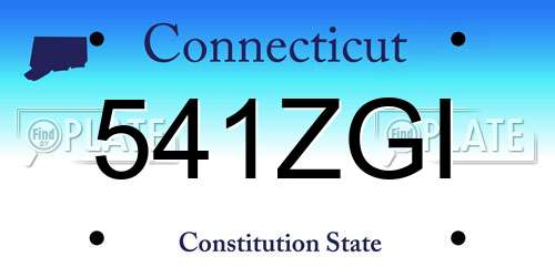 541ZGI Connecticut License Plate