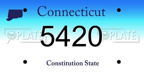 5420 Connecticut License Plate