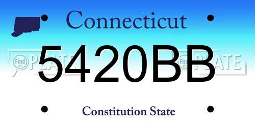 5420BB Connecticut License Plate