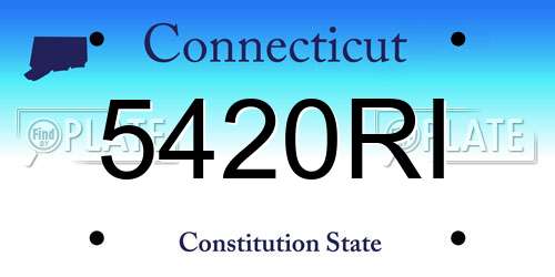 5420RI Connecticut License Plate
