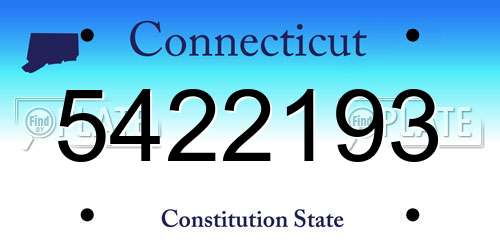5422193 Connecticut License Plate