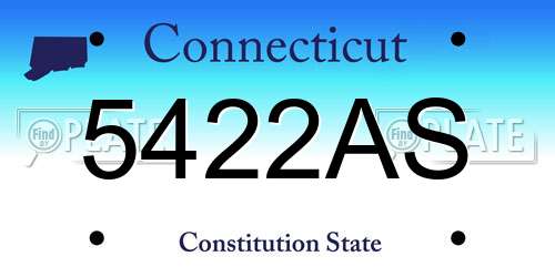 5422AS Connecticut License Plate